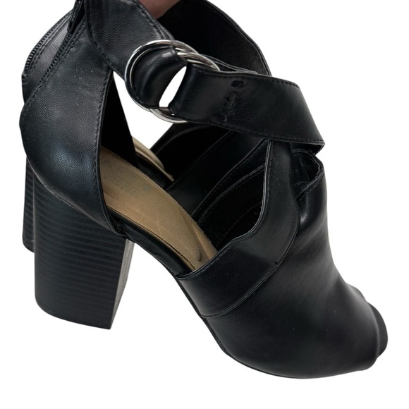 Apt 9 Block Heel Peep Toe Booties With Ankle Strap Size 10 90s Festival Wedding - Picture 8 of 12